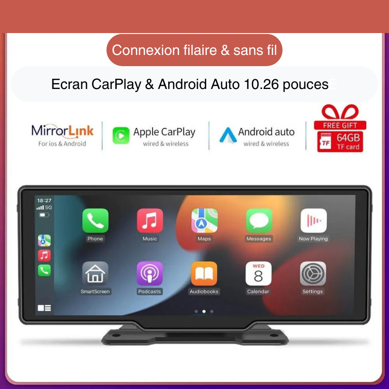 Ecran CarPlay & Android Auto tactile de 10,26 pouces